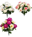 BOUQUET PIVOINE WILD LOTUS 19 fleurs H58CM les 6P